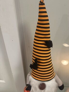 Source Unknown Orange & Black Striped Witch Hat Gnome Decor